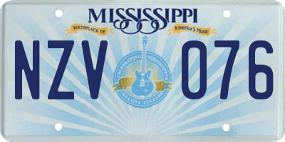 MS license plate NZV076