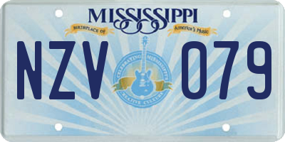 MS license plate NZV079