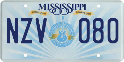 MS license plate NZV080
