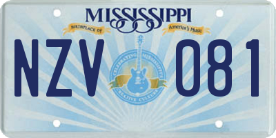 MS license plate NZV081