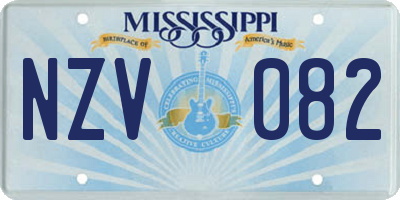 MS license plate NZV082