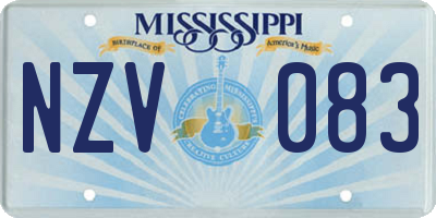MS license plate NZV083