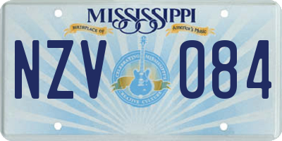 MS license plate NZV084