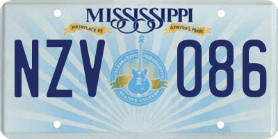 MS license plate NZV086