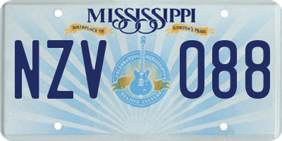MS license plate NZV088