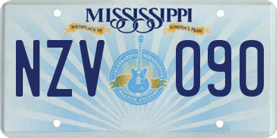 MS license plate NZV090