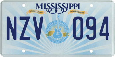 MS license plate NZV094