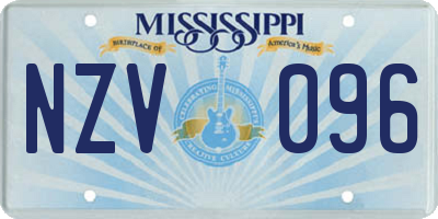 MS license plate NZV096