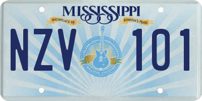 MS license plate NZV101