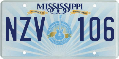 MS license plate NZV106