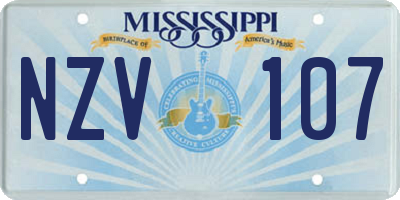 MS license plate NZV107