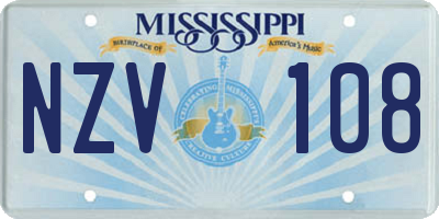 MS license plate NZV108