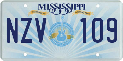 MS license plate NZV109
