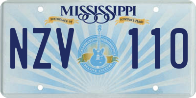 MS license plate NZV110