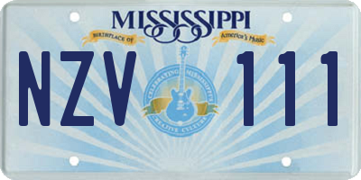 MS license plate NZV111
