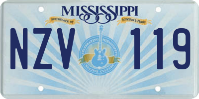 MS license plate NZV119