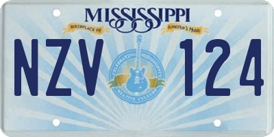 MS license plate NZV124
