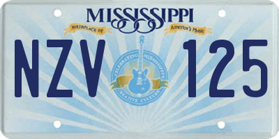 MS license plate NZV125