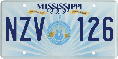 MS license plate NZV126
