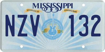 MS license plate NZV132