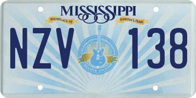 MS license plate NZV138
