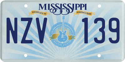 MS license plate NZV139