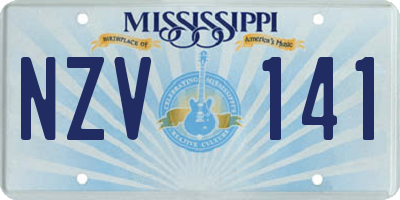 MS license plate NZV141
