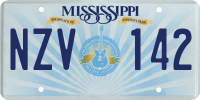 MS license plate NZV142