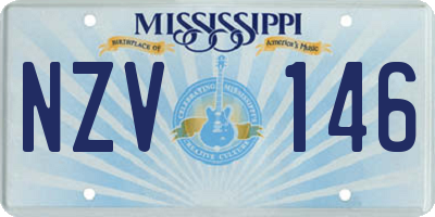 MS license plate NZV146