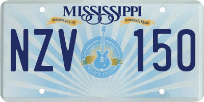 MS license plate NZV150
