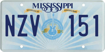 MS license plate NZV151