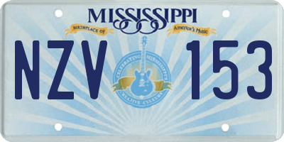 MS license plate NZV153