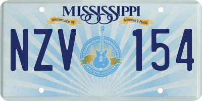 MS license plate NZV154