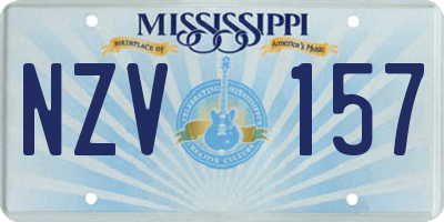 MS license plate NZV157