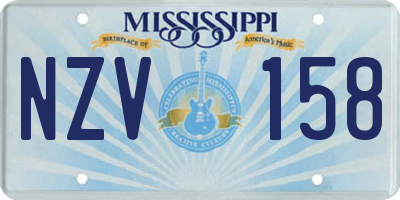 MS license plate NZV158