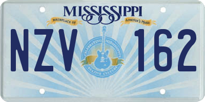 MS license plate NZV162