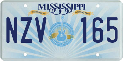 MS license plate NZV165