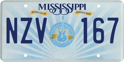 MS license plate NZV167
