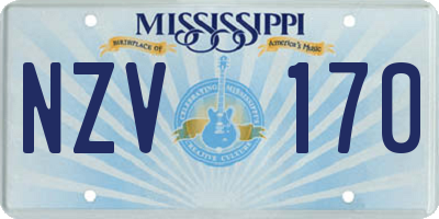 MS license plate NZV170