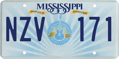 MS license plate NZV171