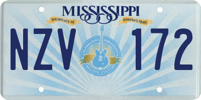 MS license plate NZV172