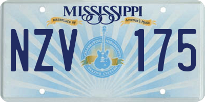 MS license plate NZV175