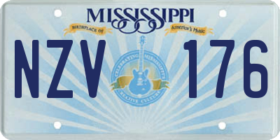 MS license plate NZV176