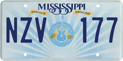 MS license plate NZV177
