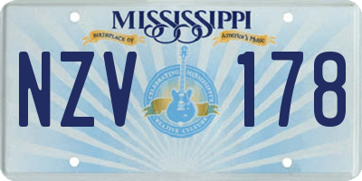 MS license plate NZV178