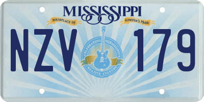 MS license plate NZV179