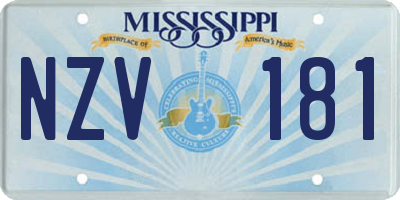 MS license plate NZV181