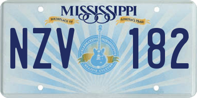 MS license plate NZV182