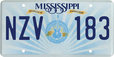 MS license plate NZV183