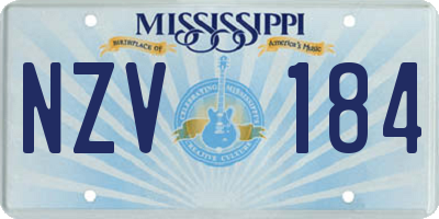 MS license plate NZV184